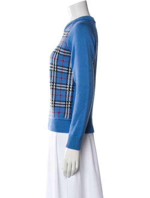 Burberry Merino Wool Plaid Print Sweater