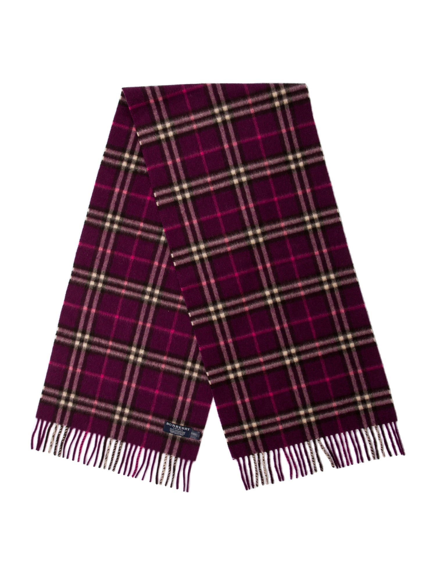 Burberry Cashmere Nova Check Pattern Scarf