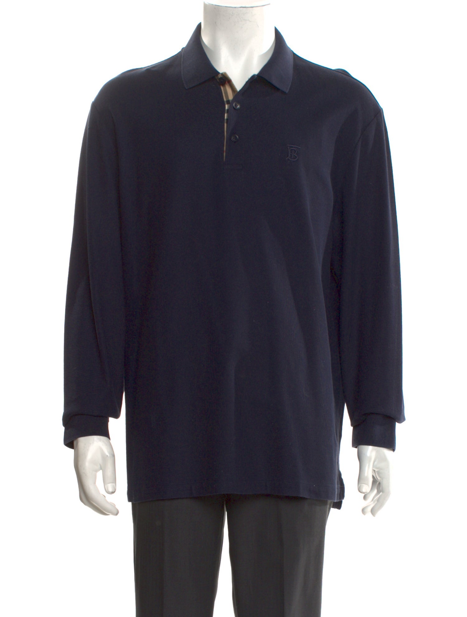 Burberry Collar Long Sleeve Polo Shirt