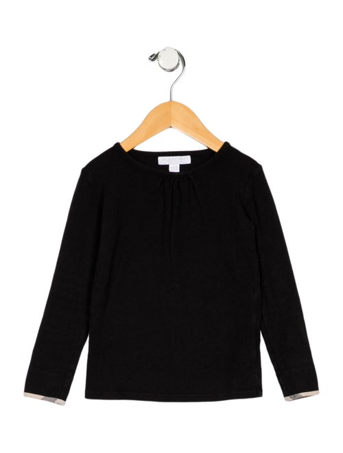 Burberry Girls' Solid Long Sleeve T-Shirt