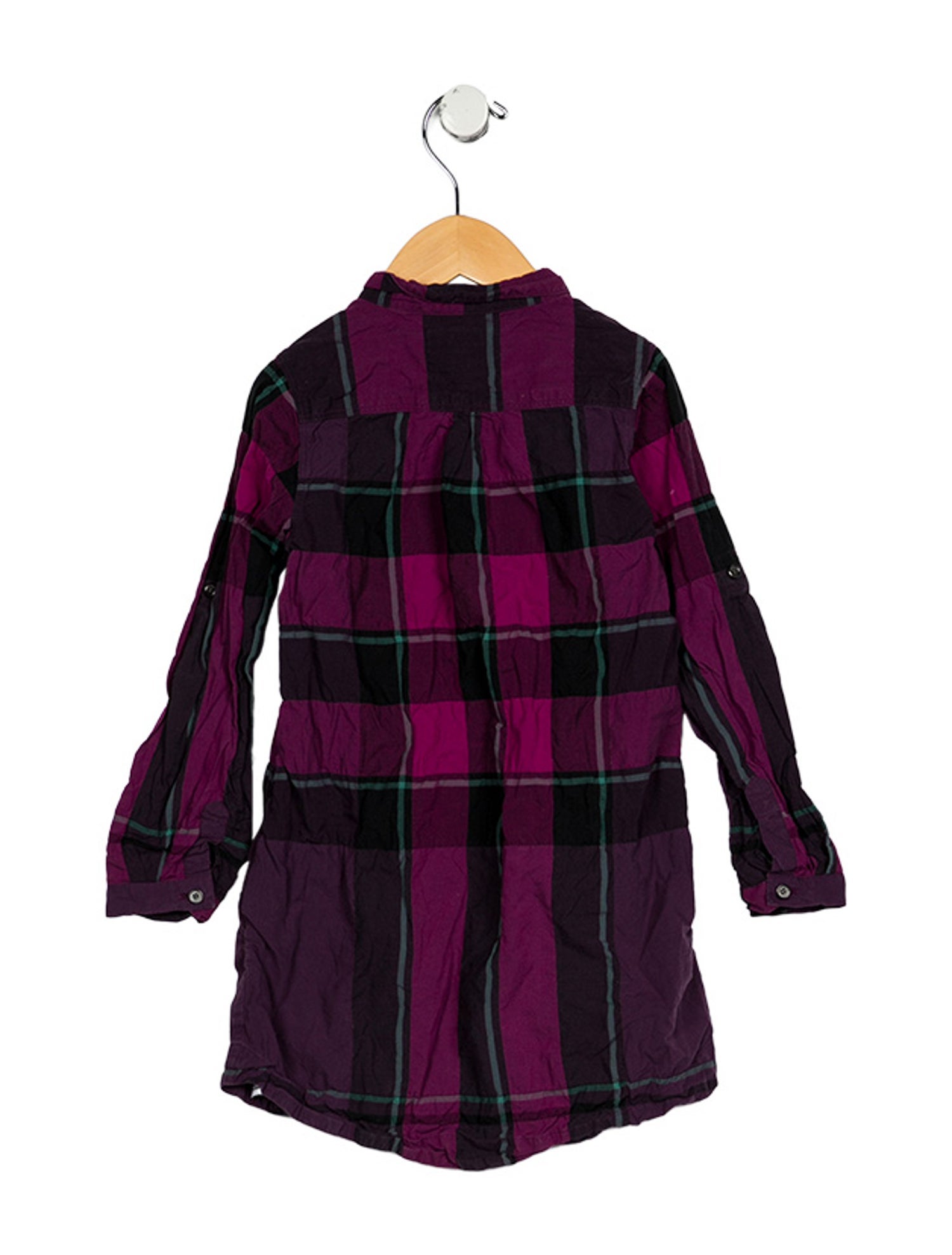 Burberry Girls' Patterned Long Sleeve Shirt Dress