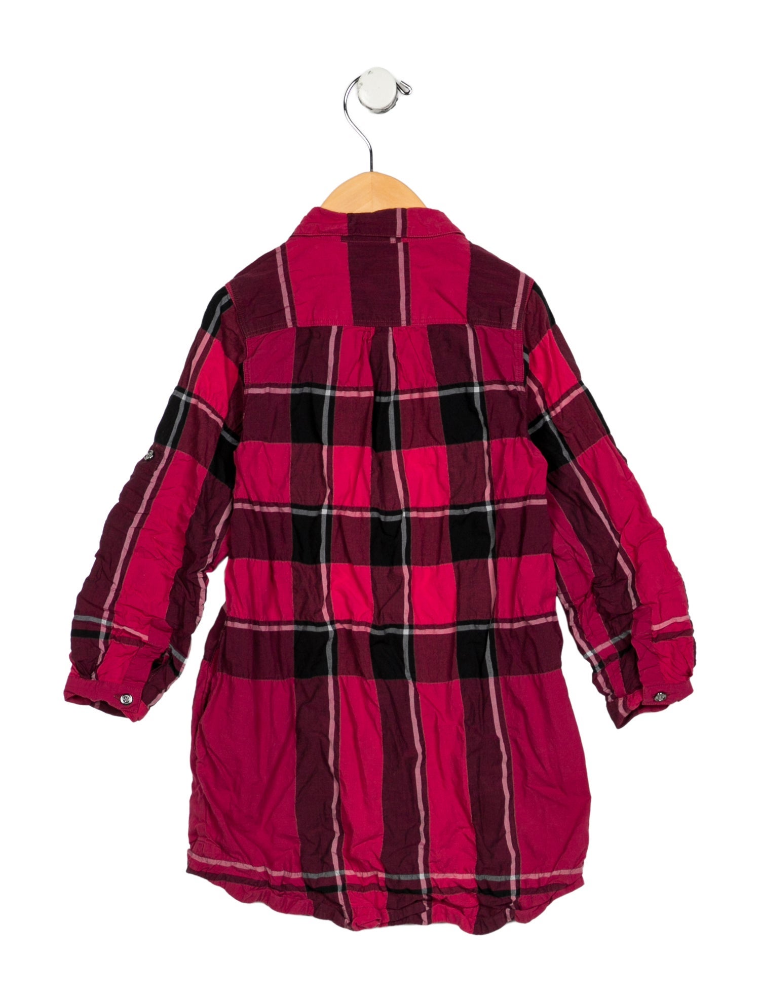 Burberry Girls' Patterned Long Sleeve Shirt Dress