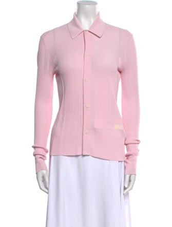 Burberry Long Sleeve Button-Up Top