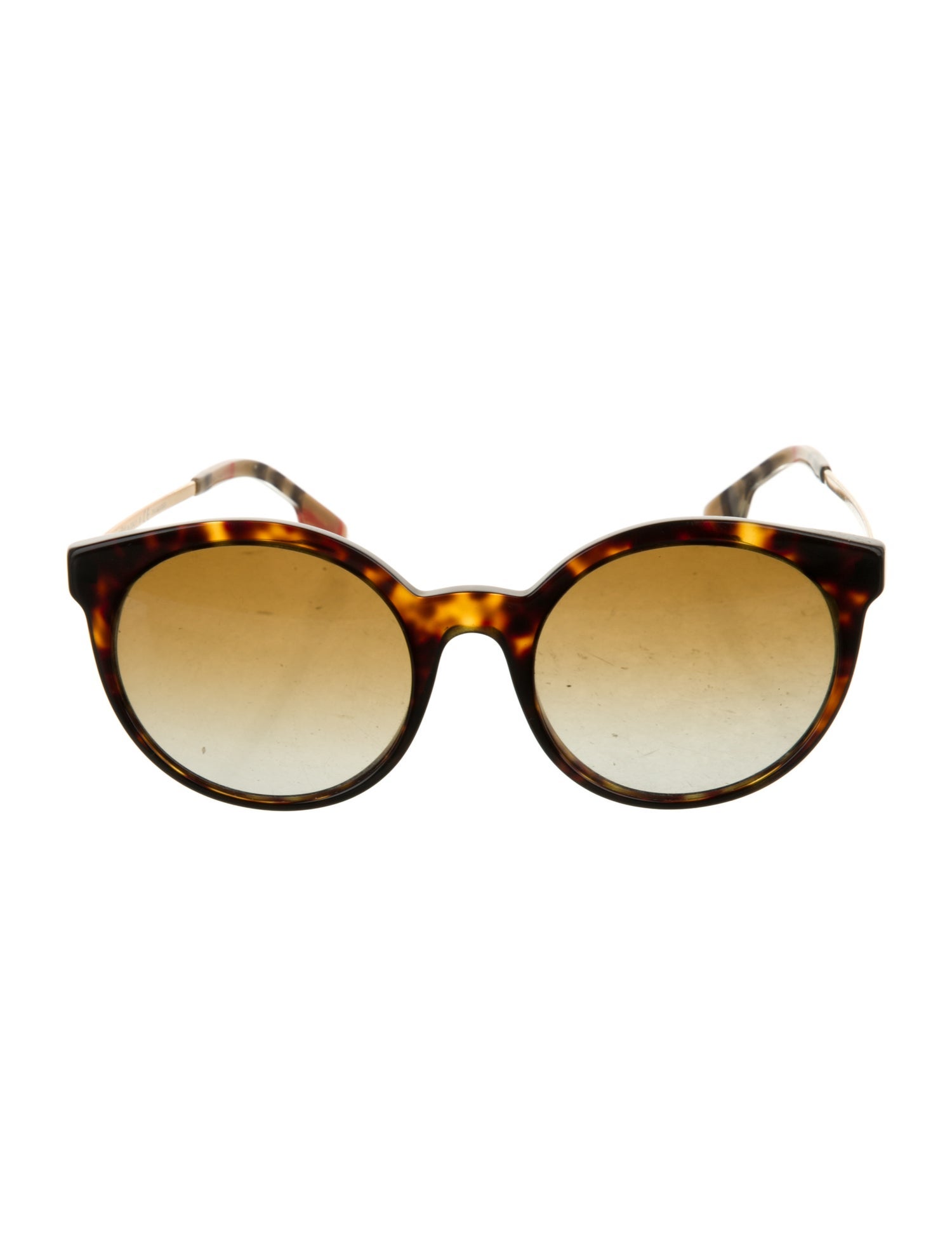 Burberry Vintage Check Round Sunglasses
