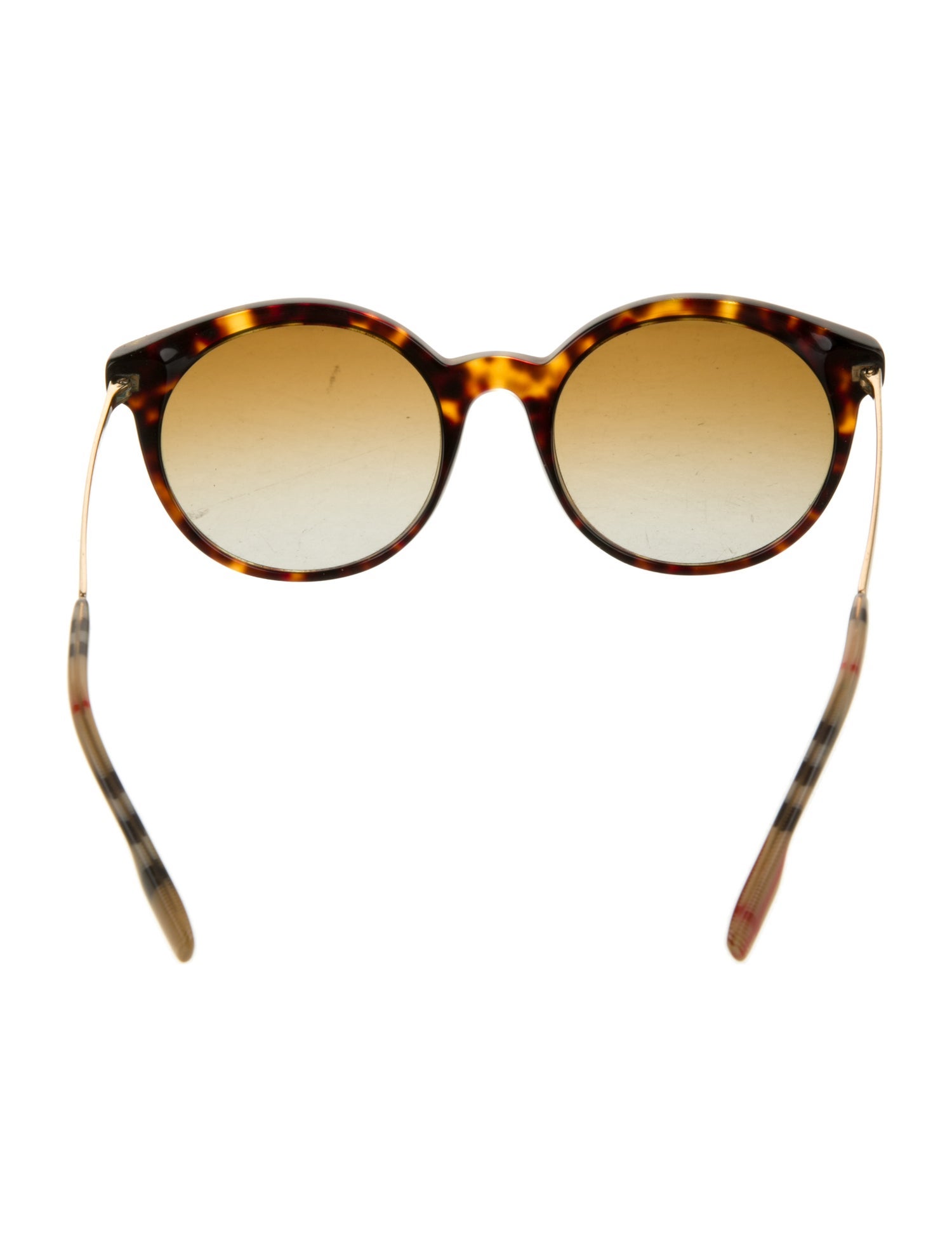 Burberry Vintage Check Round Sunglasses