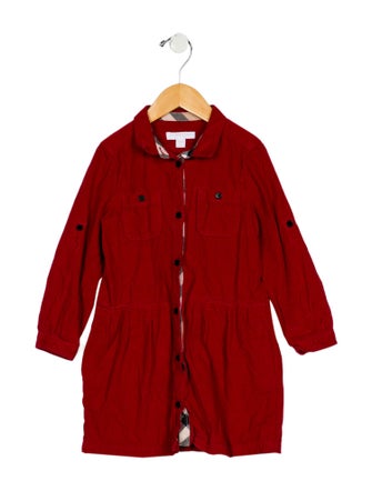 Burberry Girls' Corduroy Long Sleeve Shirt Dress