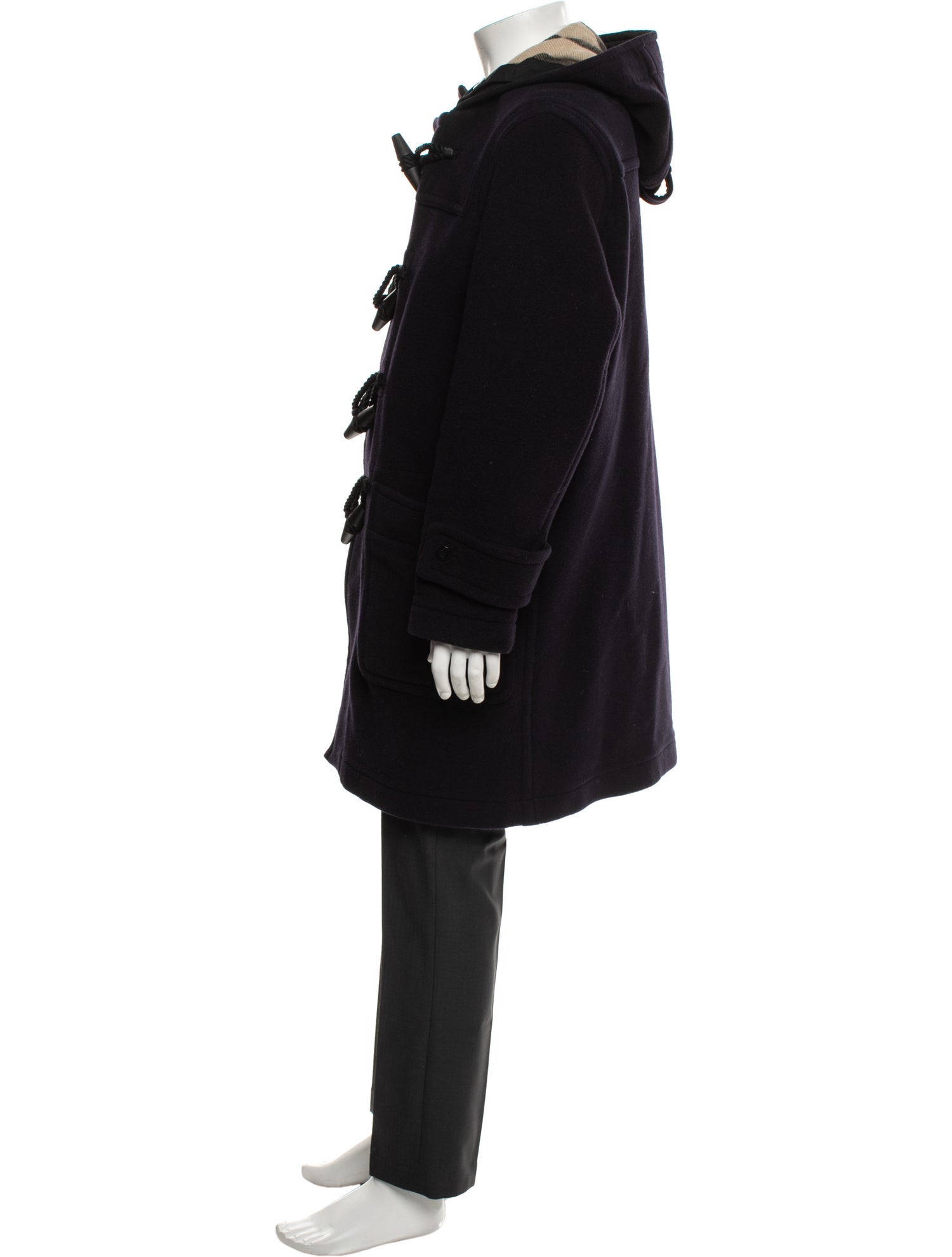 Burberry Nova Check Pattern Virgin Wool Parka