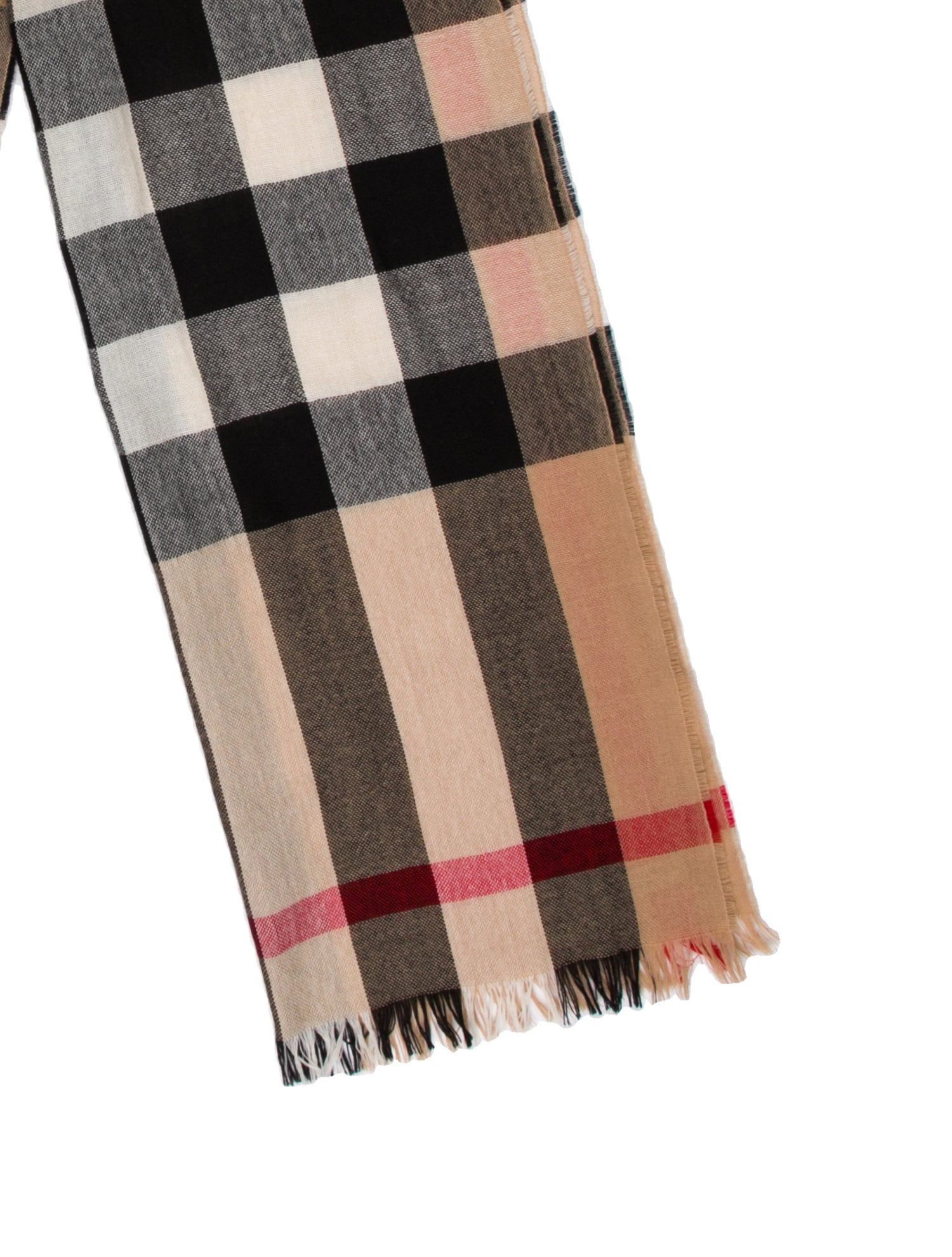 Burberry Wool Nova Check Pattern Scarf