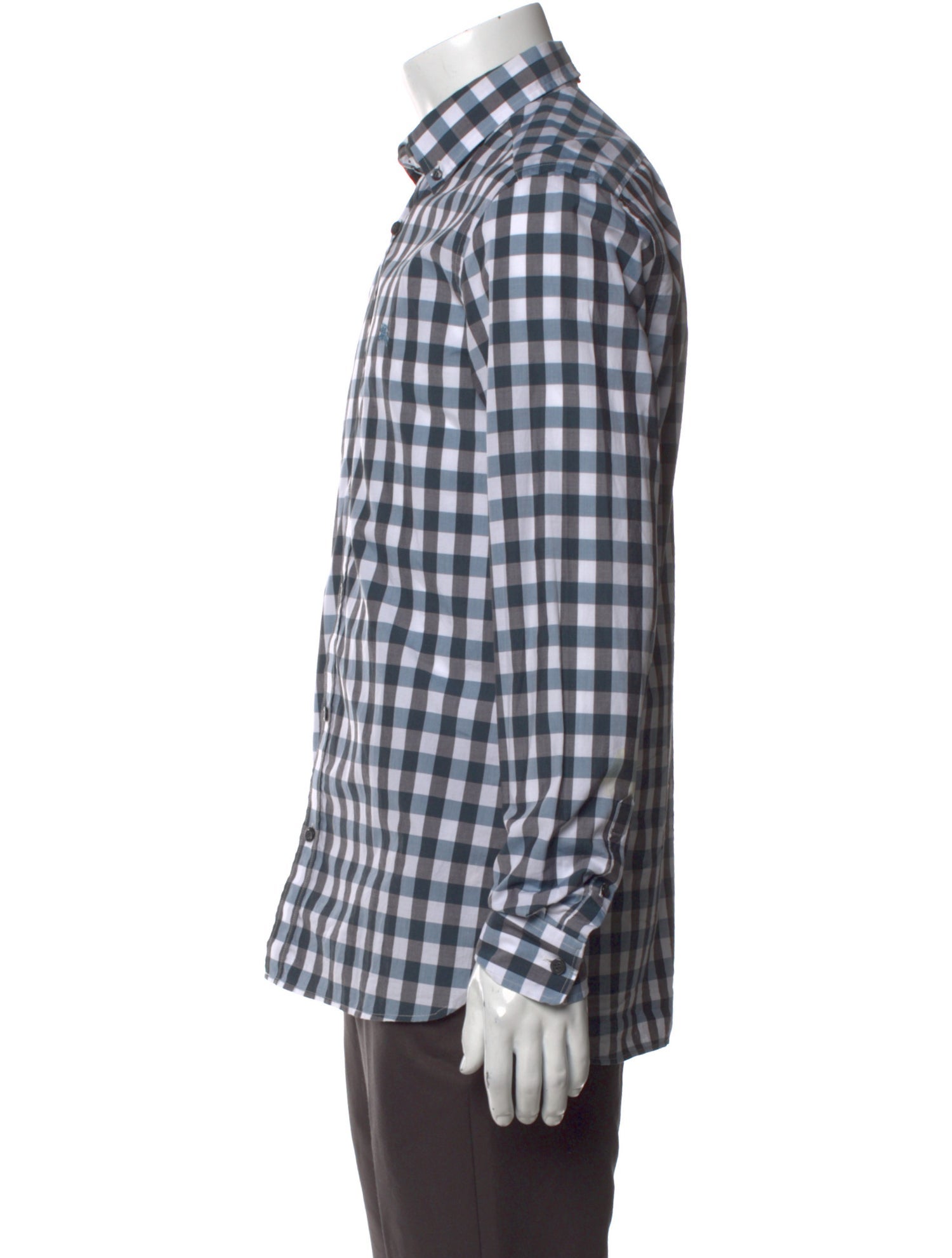 Burberry Plaid Print Long Sleeve Dress Shirt