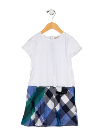 Burberry Girls' Patterned Short Sleeve Dress