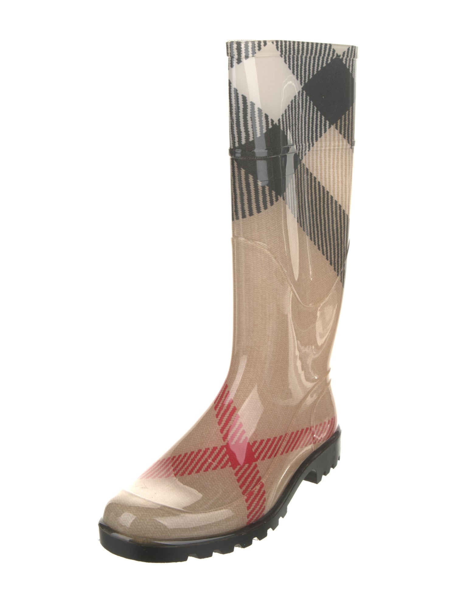 Burberry House Check Pattern Rubber Rain Boots