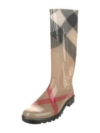 Burberry House Check Pattern Rubber Rain Boots