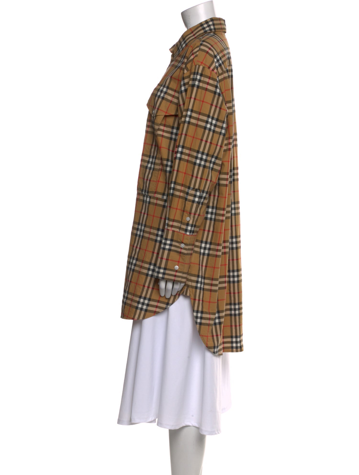 Burberry Plaid Print Long Sleeve Tunic