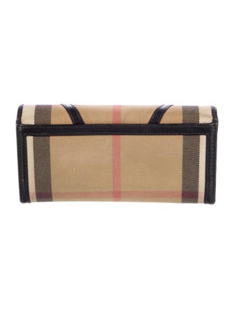 Burberry Exploded Check Pattern Canvas Continental Wallet