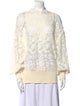 Burberry Lace Pattern Mock Neck Blouse