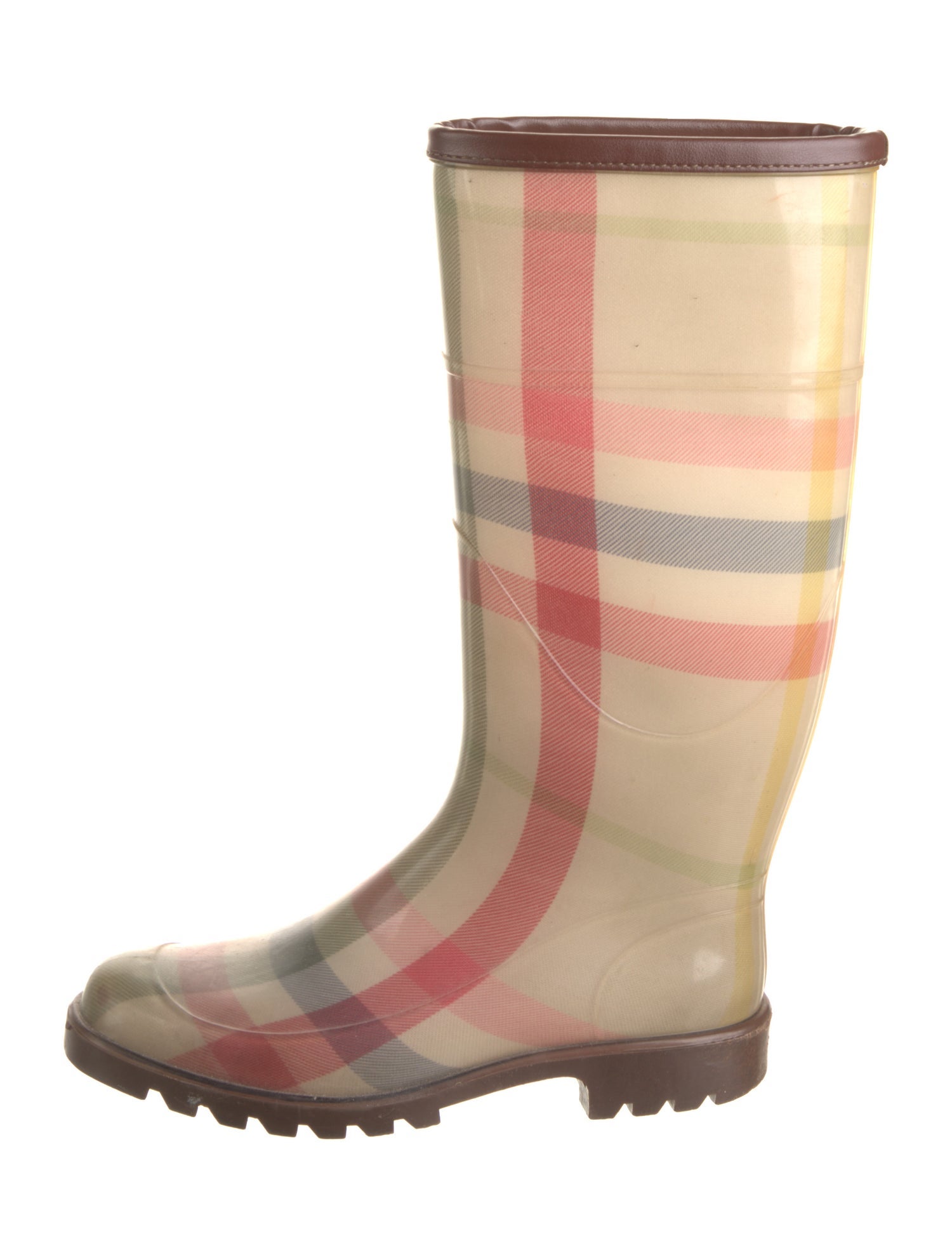 Burberry Exploded Check Pattern Rubber Rain Boots