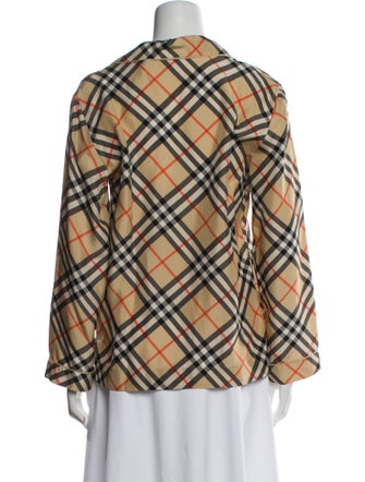 Burberry Silk Plaid Print Pajamas