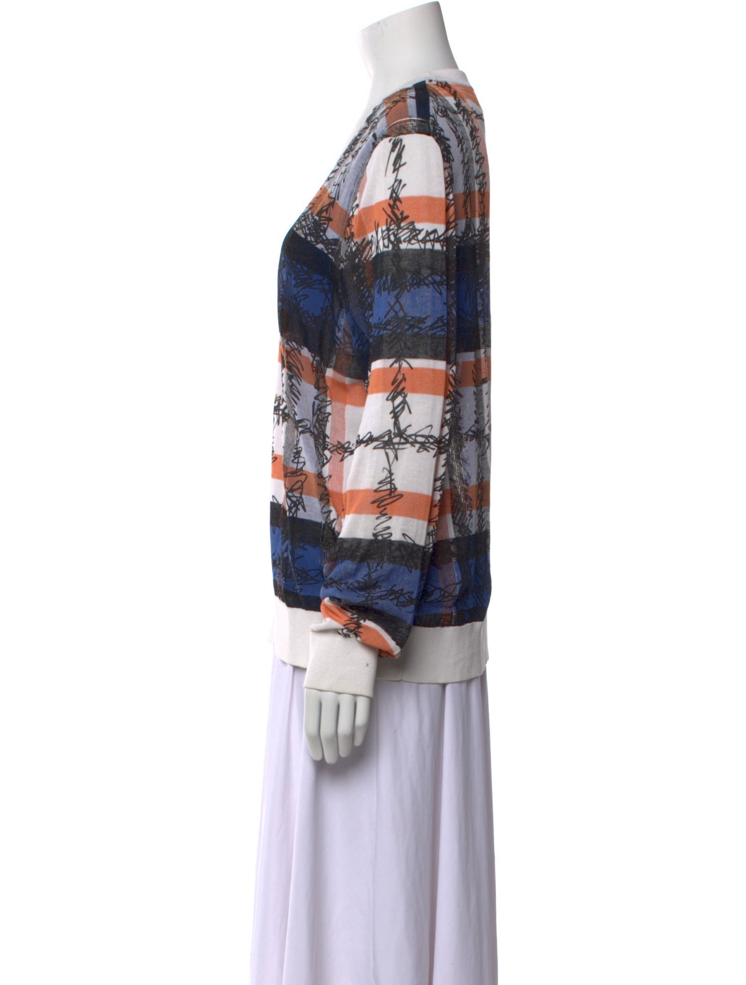 Burberry Plaid Print Scoop Neck Sweater