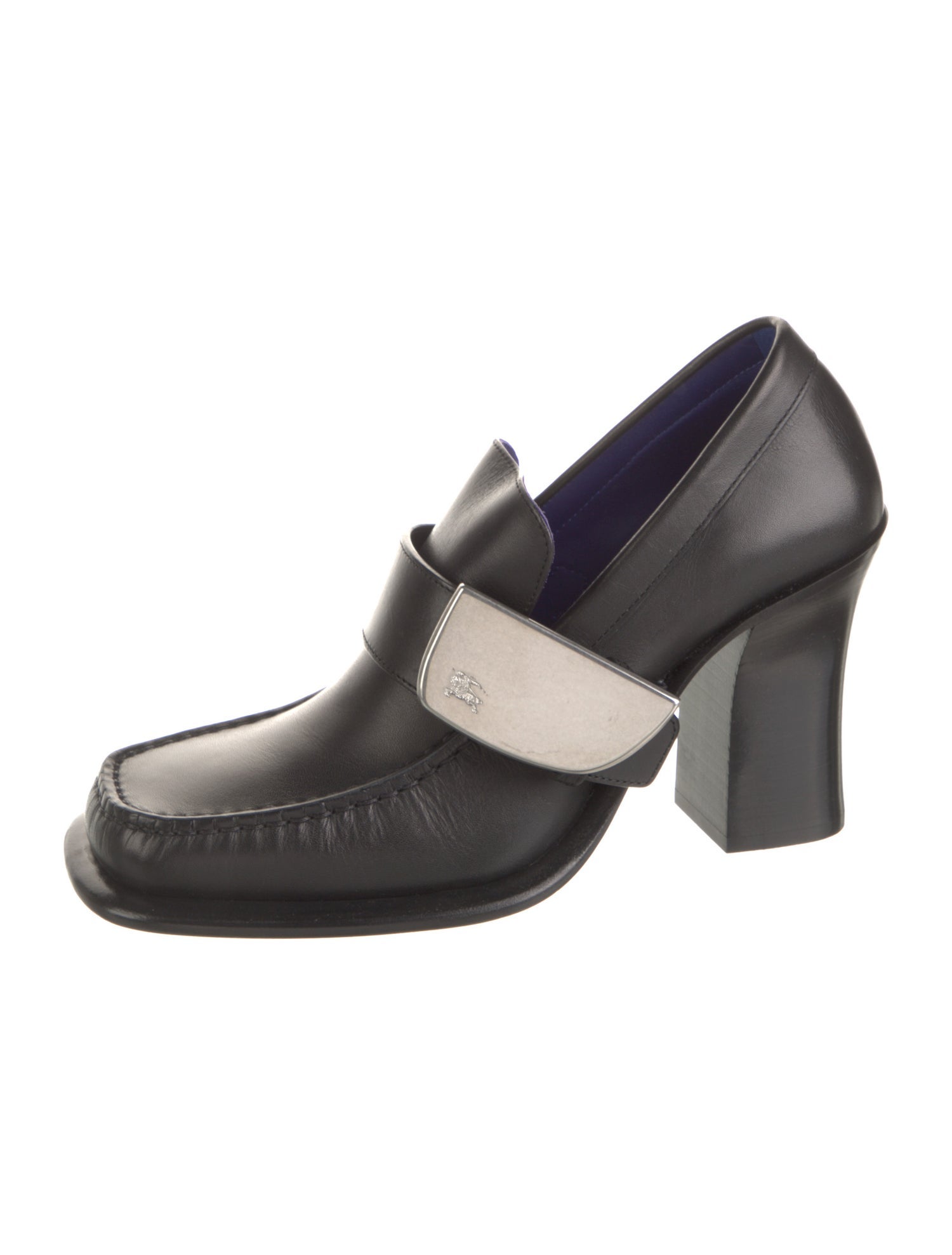 Burberry Leather Colorblock Pattern D'Orsay Pumps