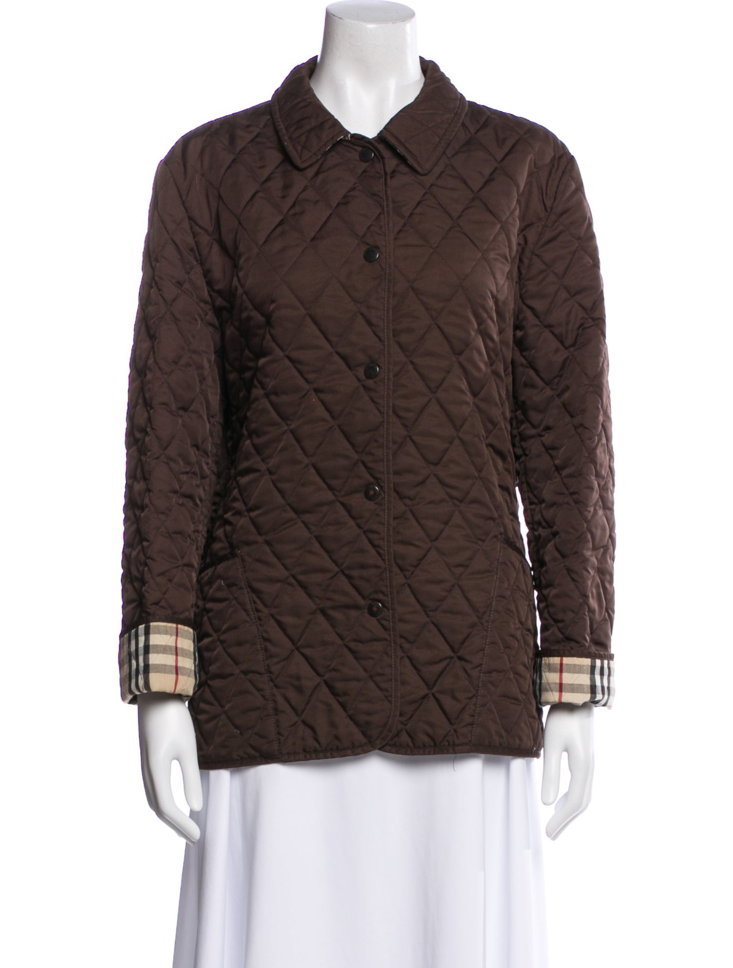 Burberry London Plaid Print Utility Jacket