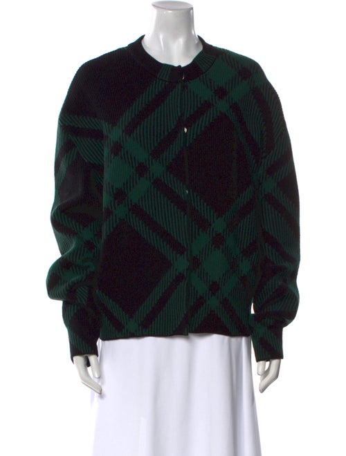 Burberry Wool Plaid Print Sweater