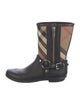 Burberry Nova Check Pattern Canvas Rain Boots