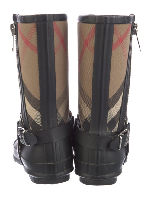 Burberry Nova Check Pattern Canvas Rain Boots