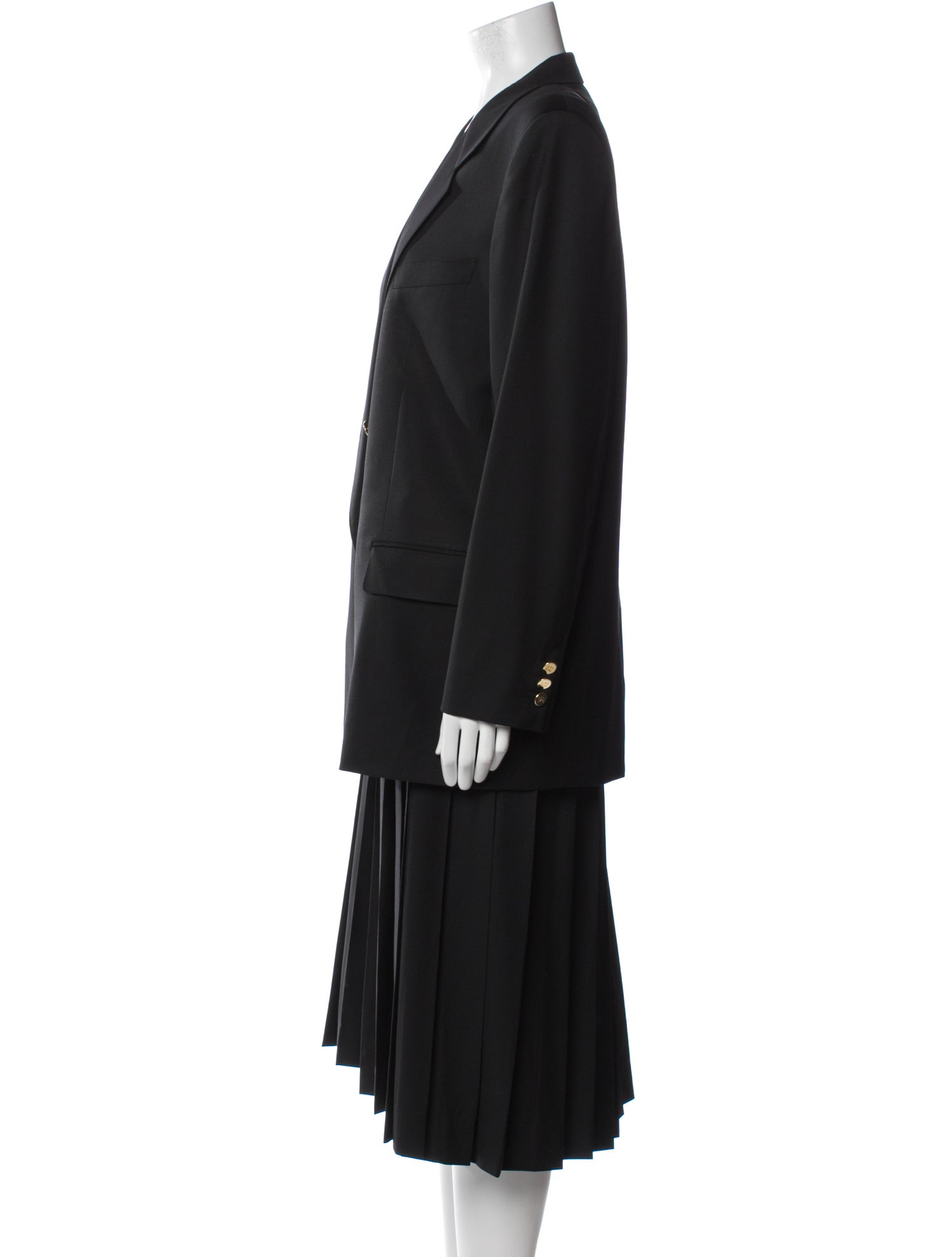 Burberry's Wool Pleated Accents Skirt Suit