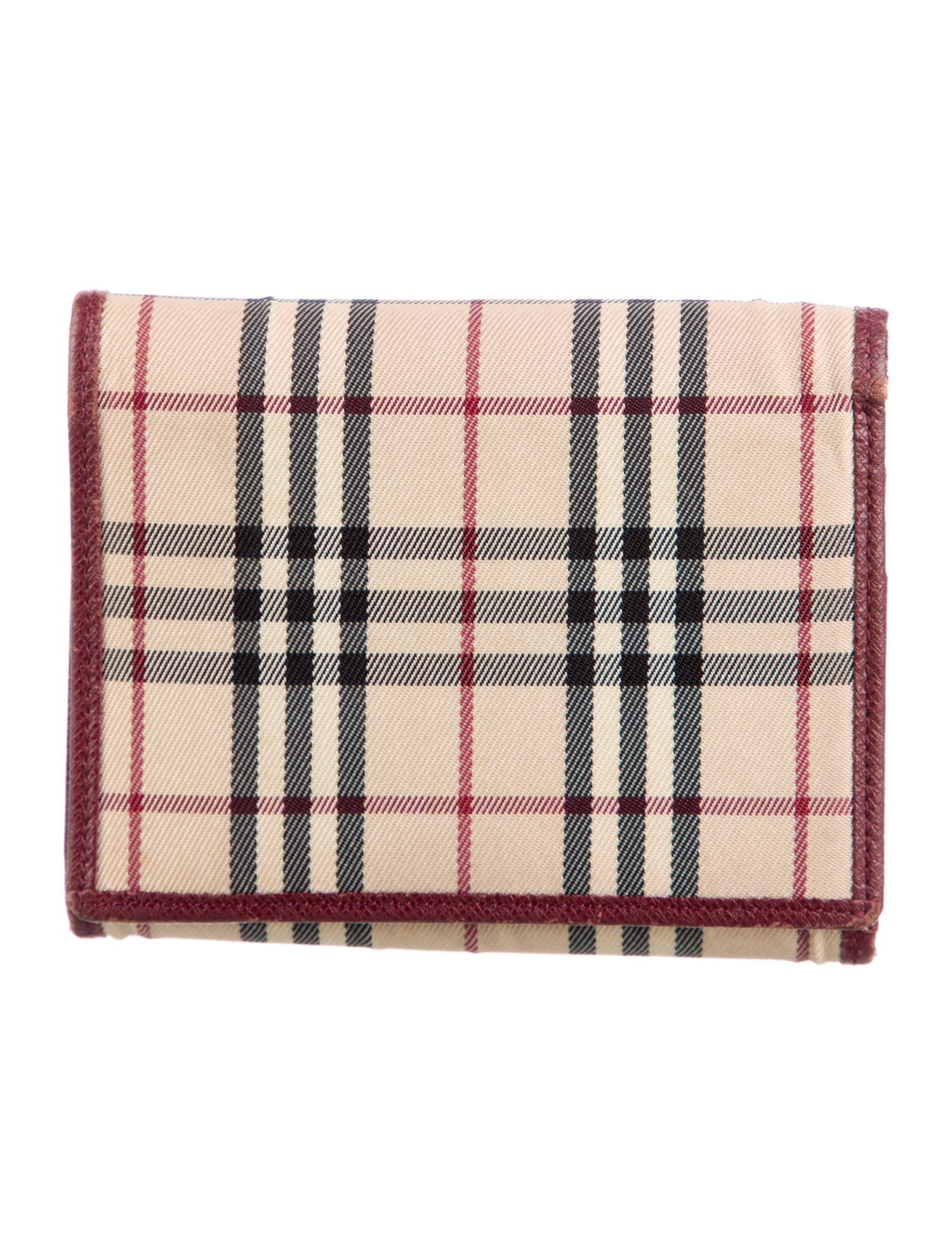 Burberry Nova Check Pattern Canvas Compact Wallet