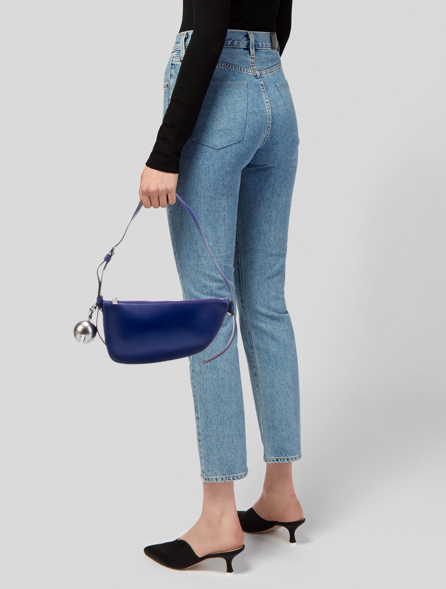 Burberry Leather Leather Shield Mini Shoulder Bag Blue Mini w/ Tags