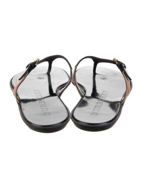 Burberry House Check Pattern Leather Flip Flops