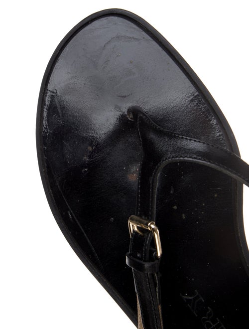 Burberry House Check Pattern Leather Flip Flops