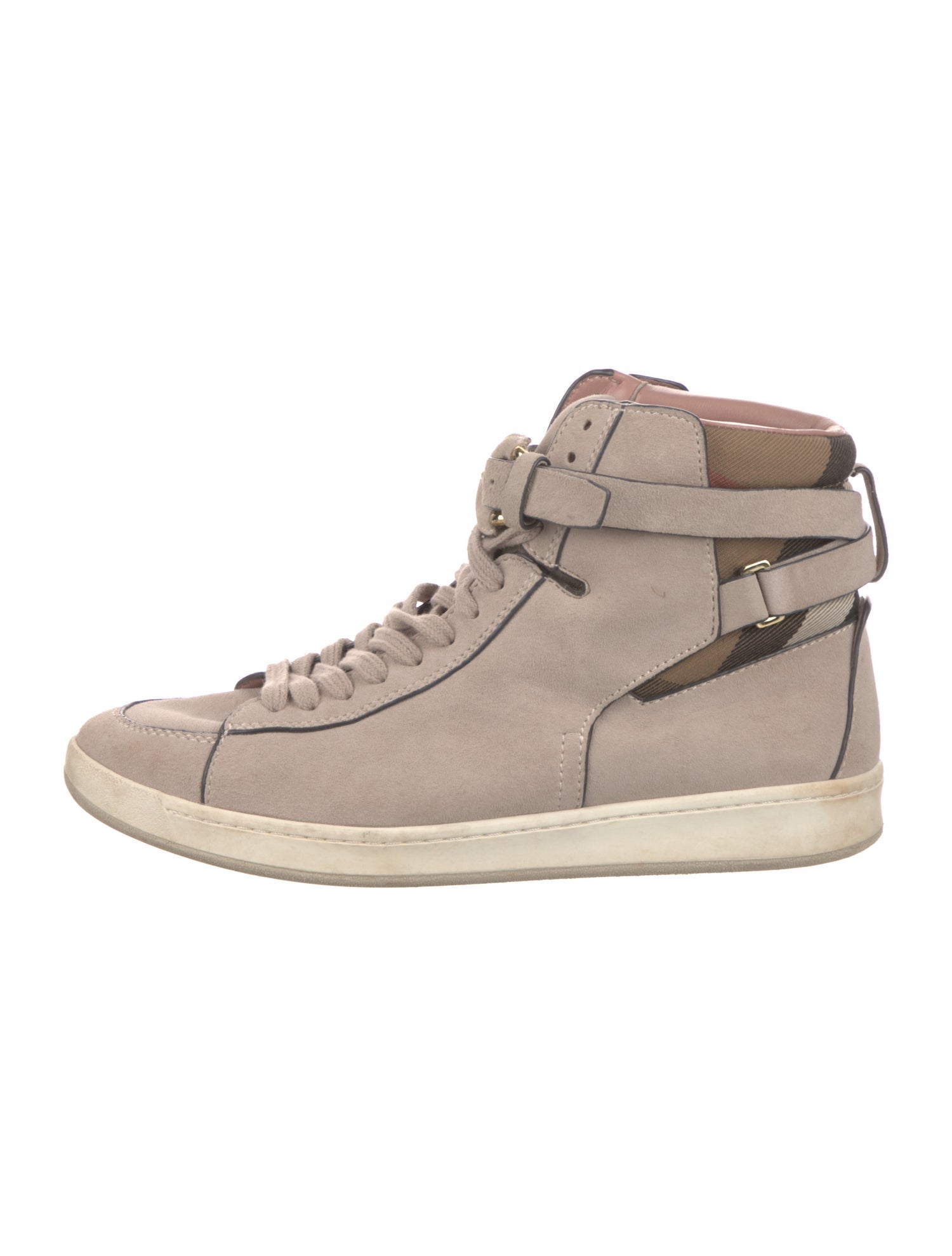 Burberry House Check Pattern Suede Sneakers