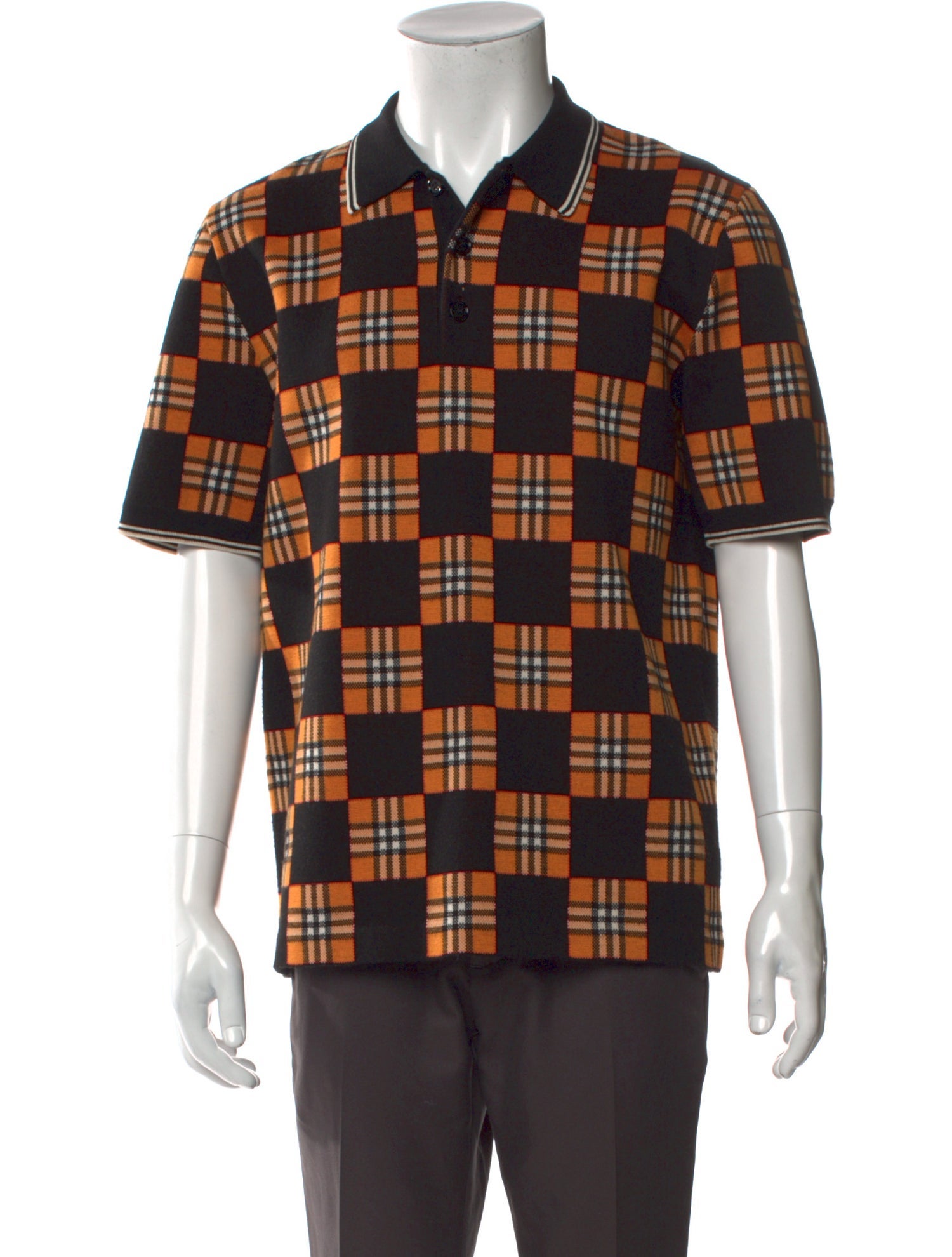 Burberry House Check Pattern Wool Polo Shirt