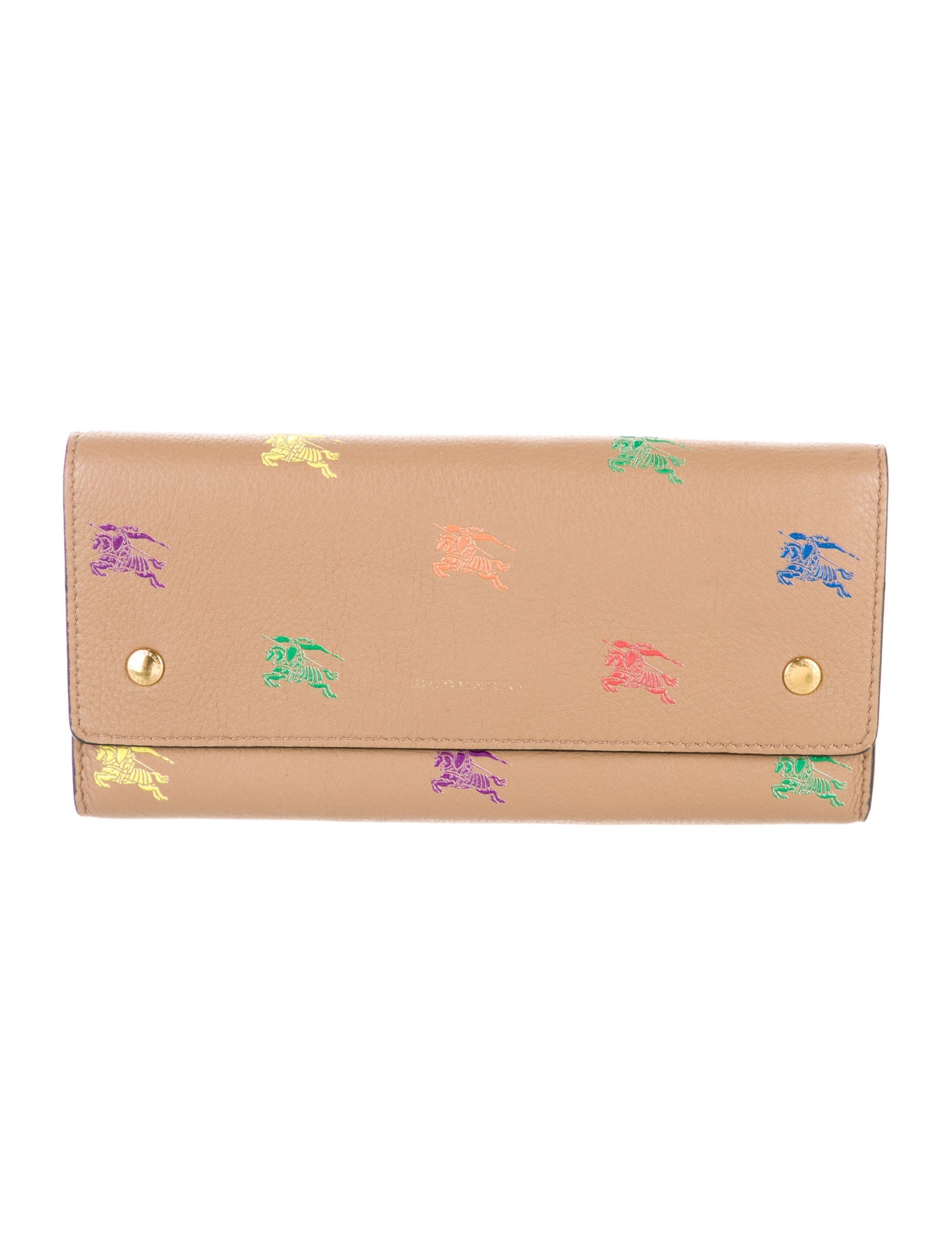 Burberry Leather Printed Continental Wallet