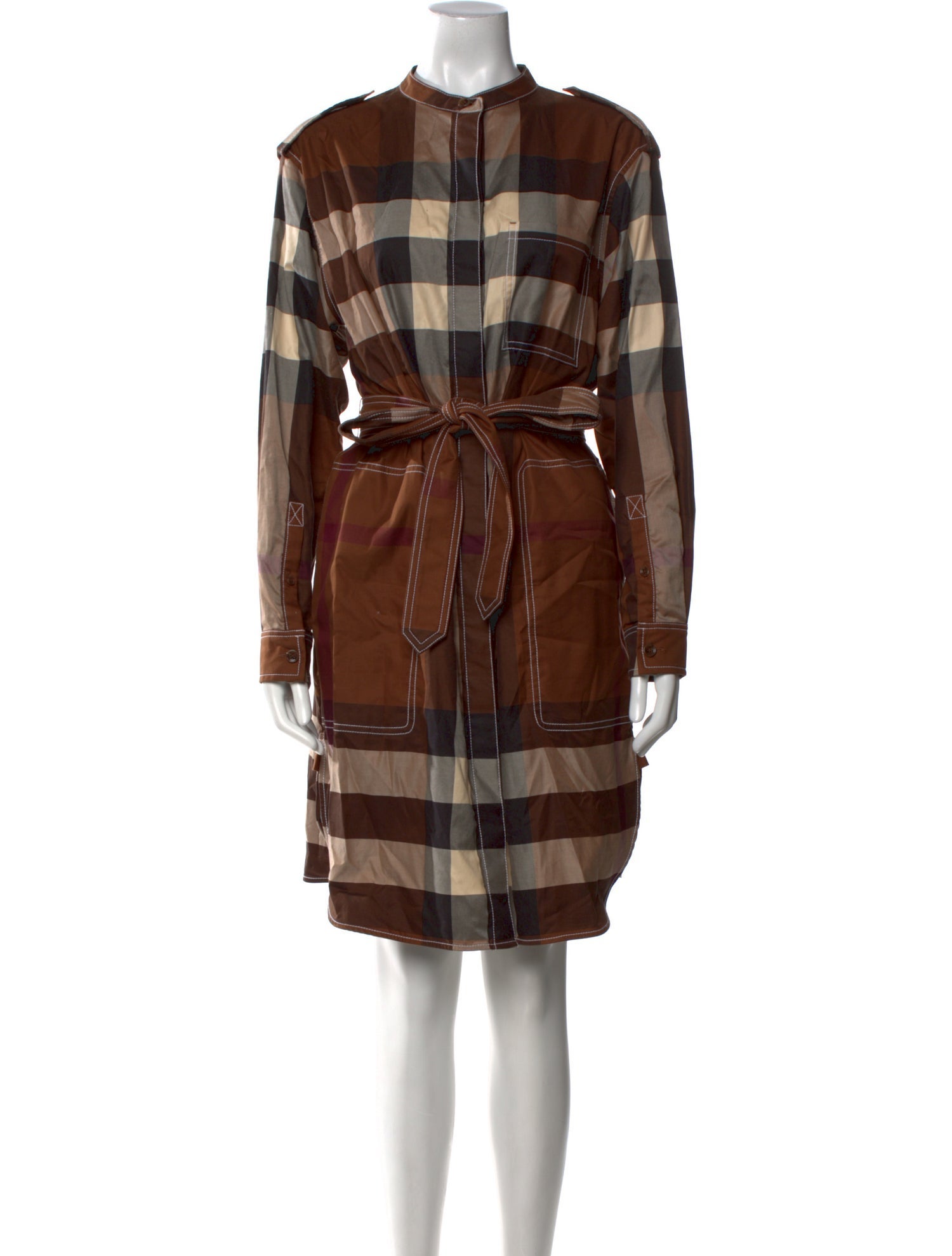 Burberry Plaid Print Knee-Length Dress