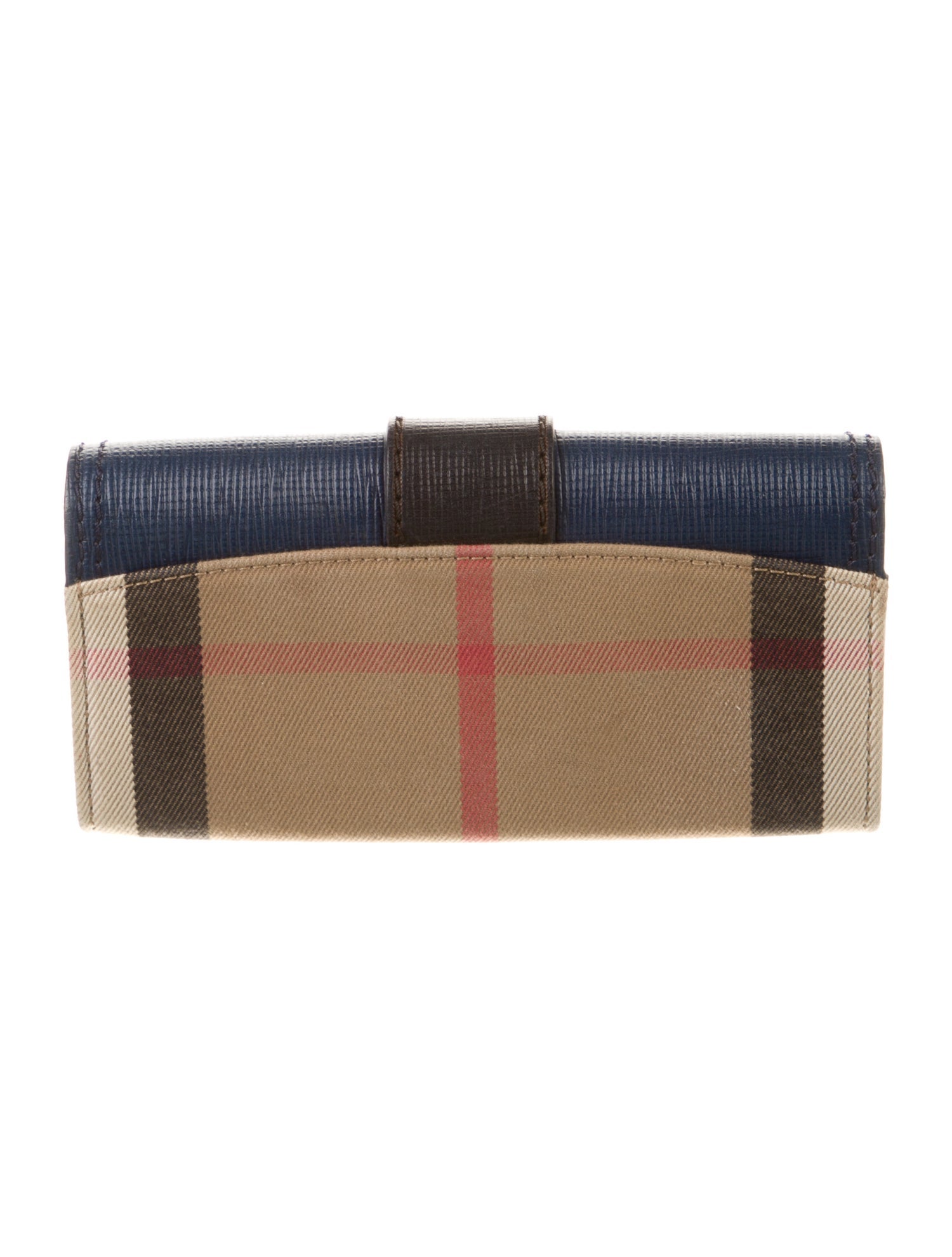 Burberry Canvas Plaid Print Wallet