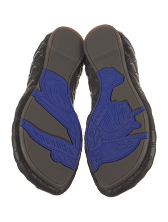 Burberry Leather Embroidered Accent Ballet Flats