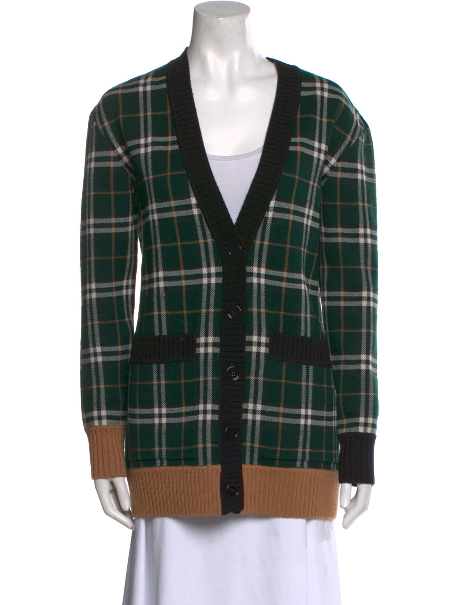 Burberry Merino Wool Plaid Print Sweater