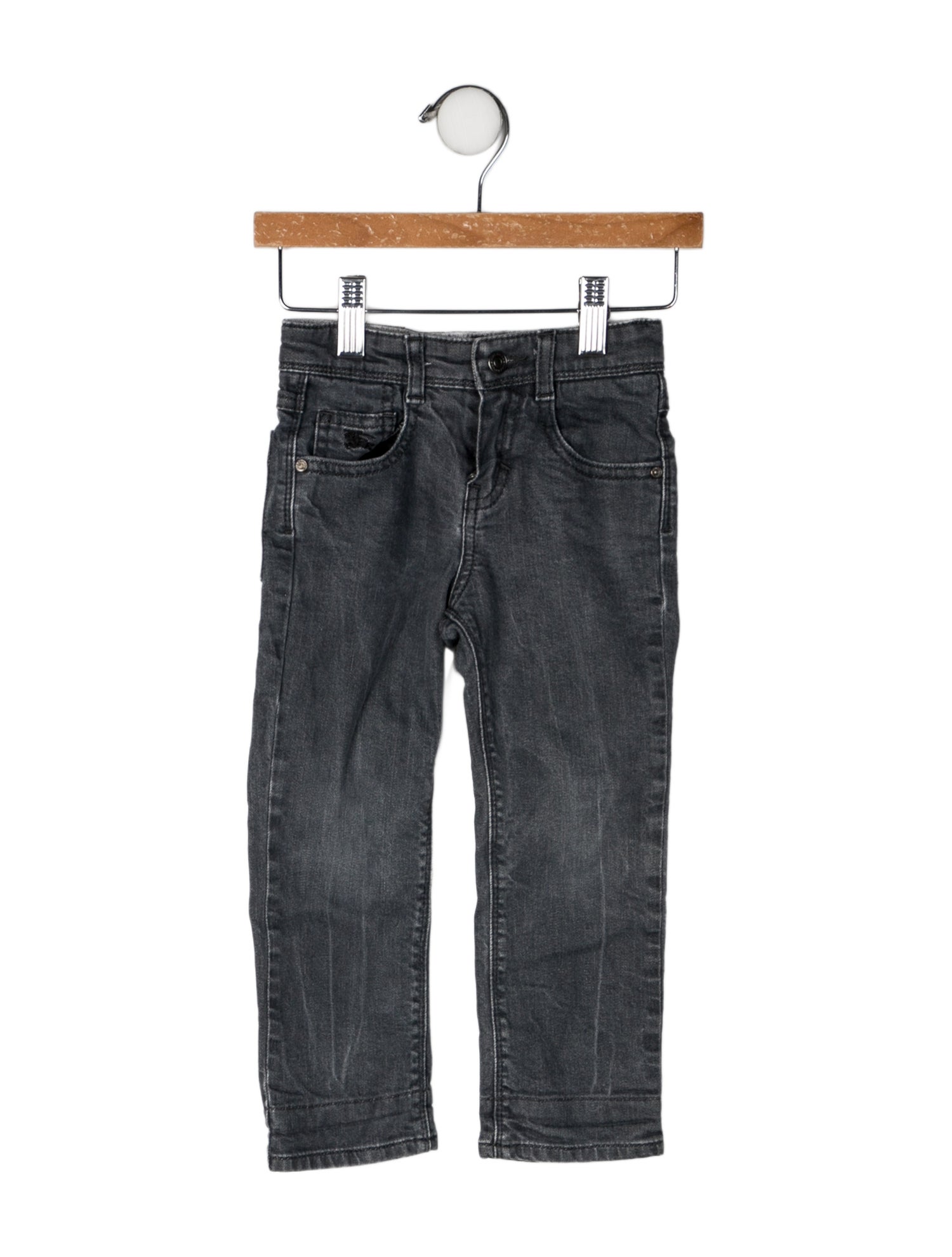 Burberry Solid Flat Front Jeans