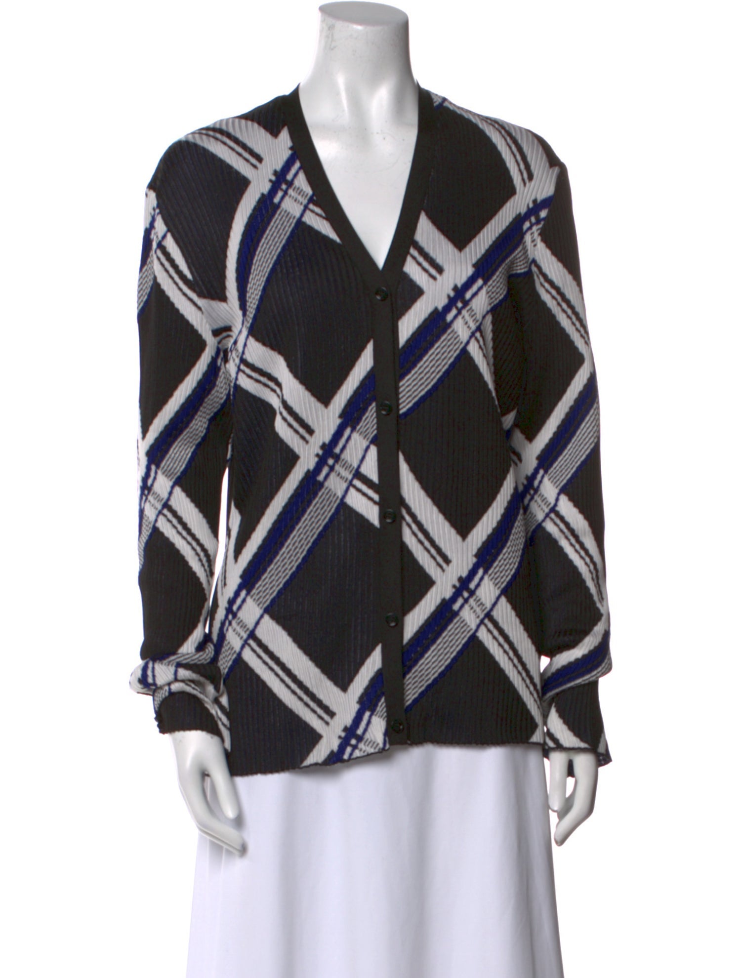 Burberry Silk Plaid Print Sweater