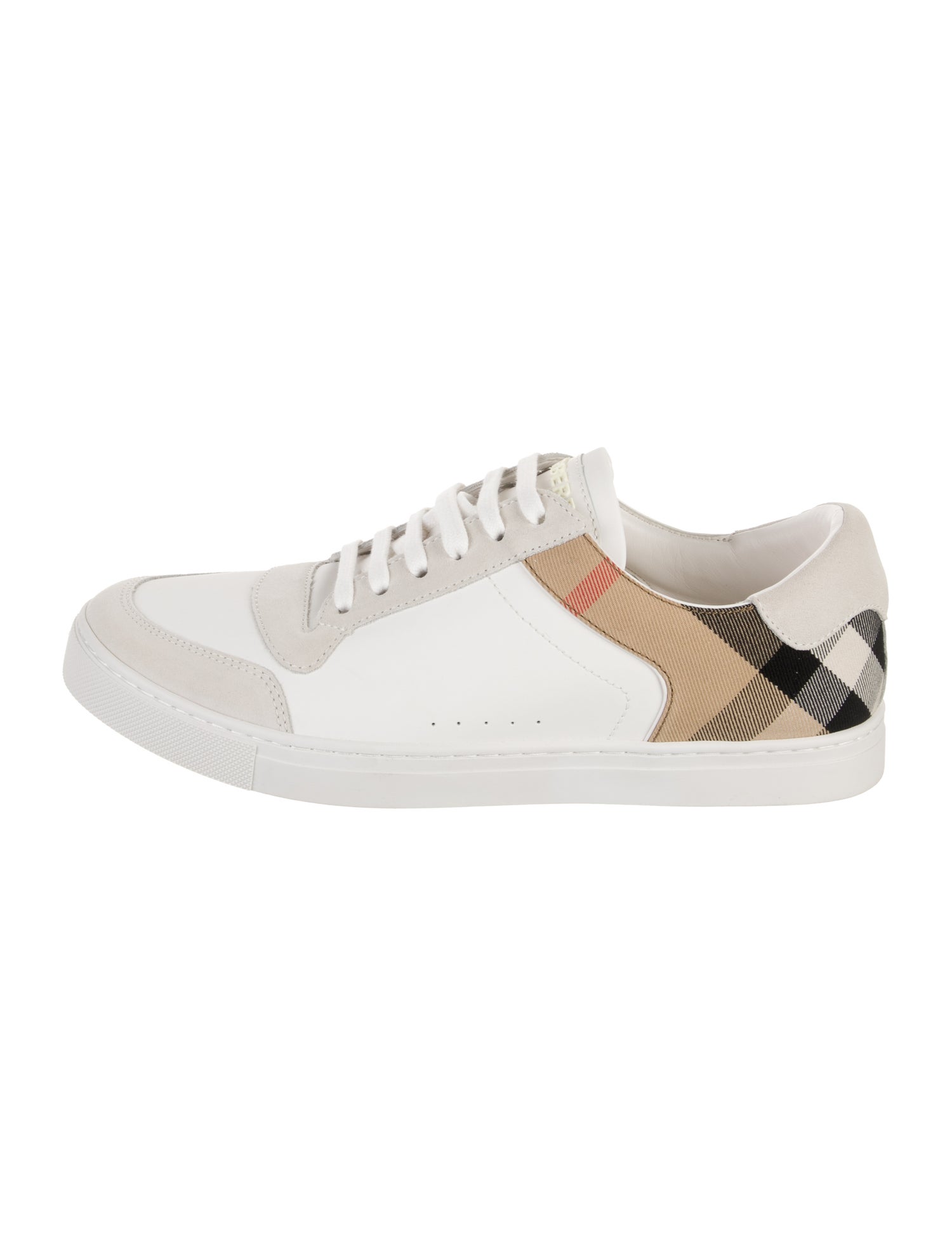 Burberry Nova Check Pattern Leather Sneakers