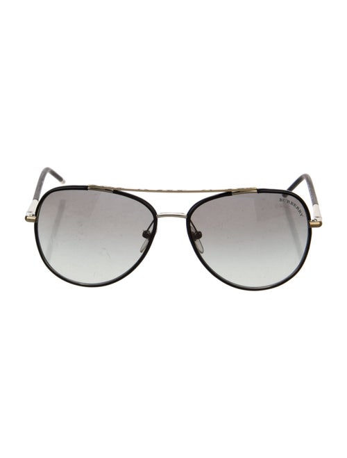 Burberry Nova Check Pattern Aviator Sunglasses