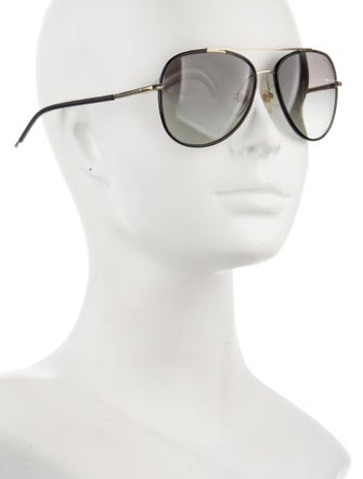 Burberry Nova Check Pattern Aviator Sunglasses
