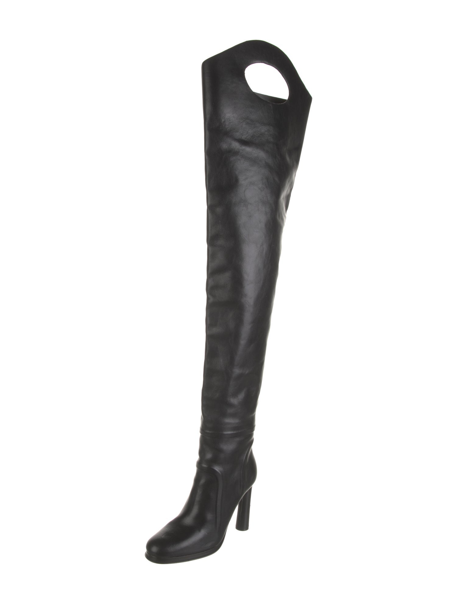 Burberry Leather Cutout Accent Boots