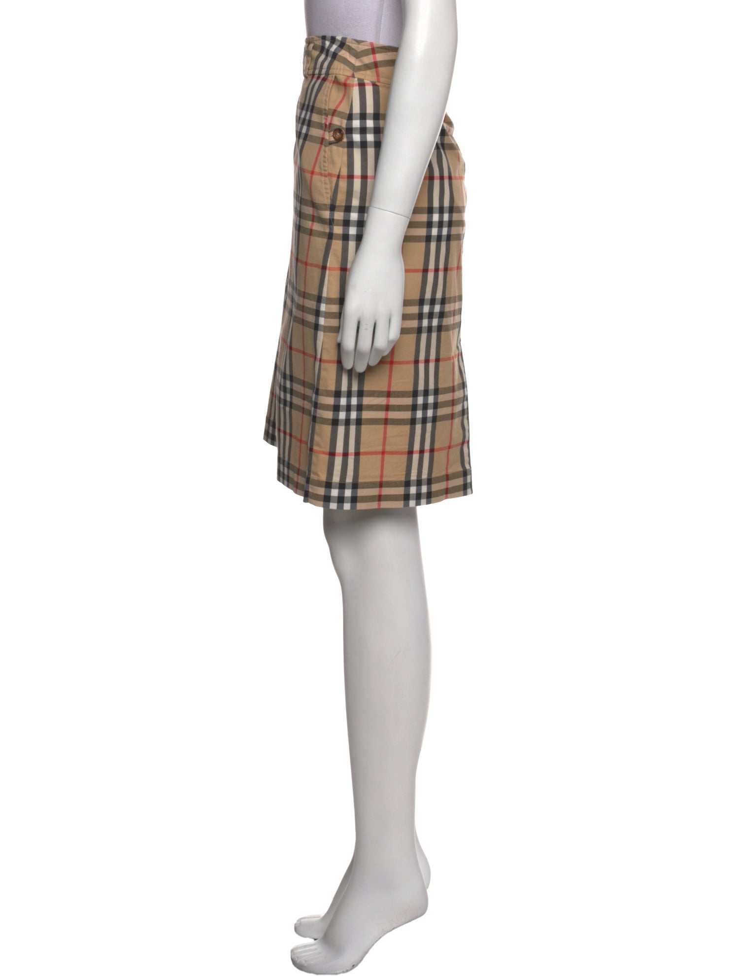 Burberry Plaid Print Knee-Length Skirt