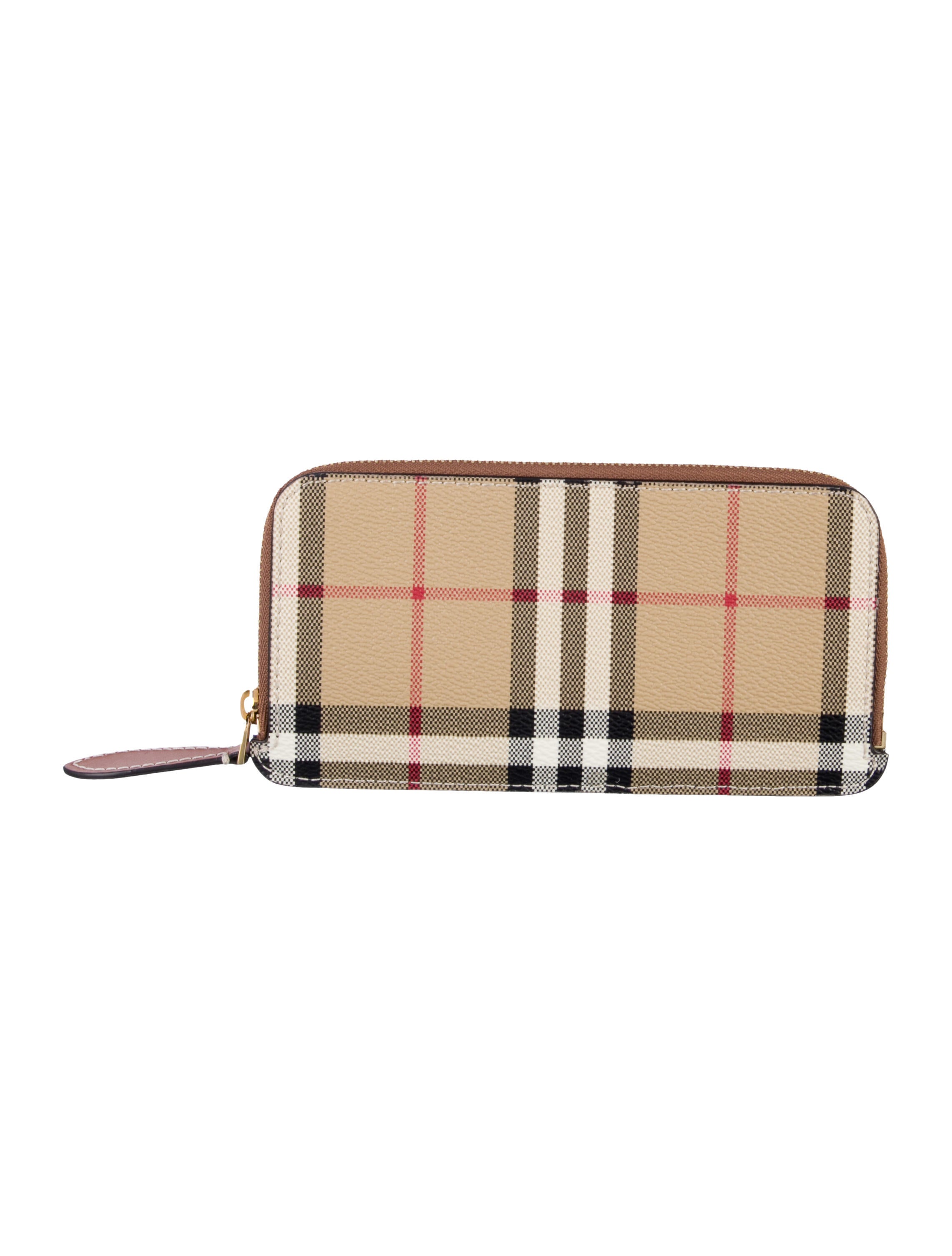 Burberry Haymarket Check Pattern Striped Wallet