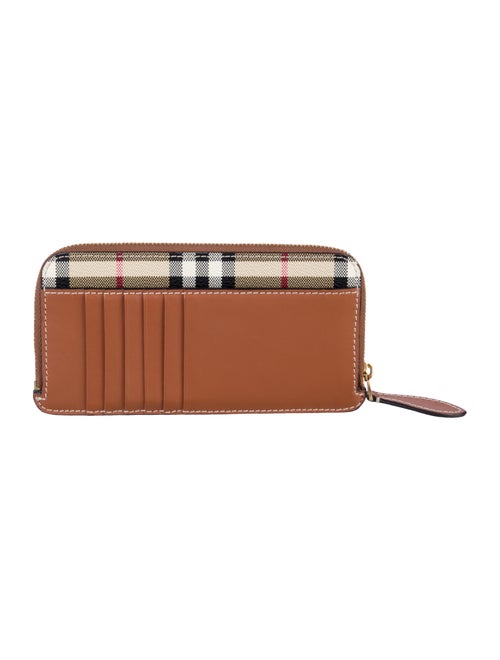 Burberry Haymarket Check Pattern Striped Wallet