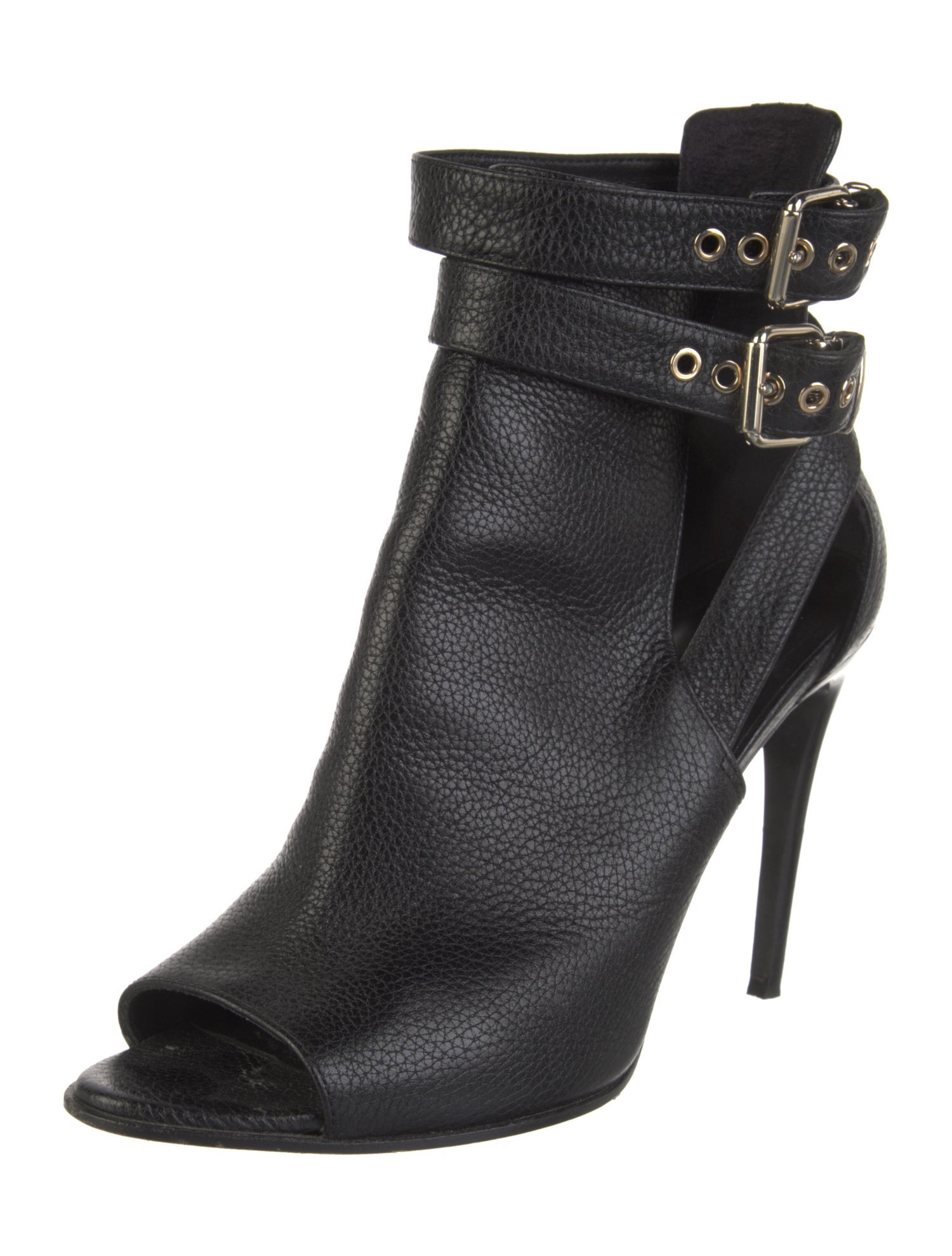 Burberry Leather Cutout Accent Sandals