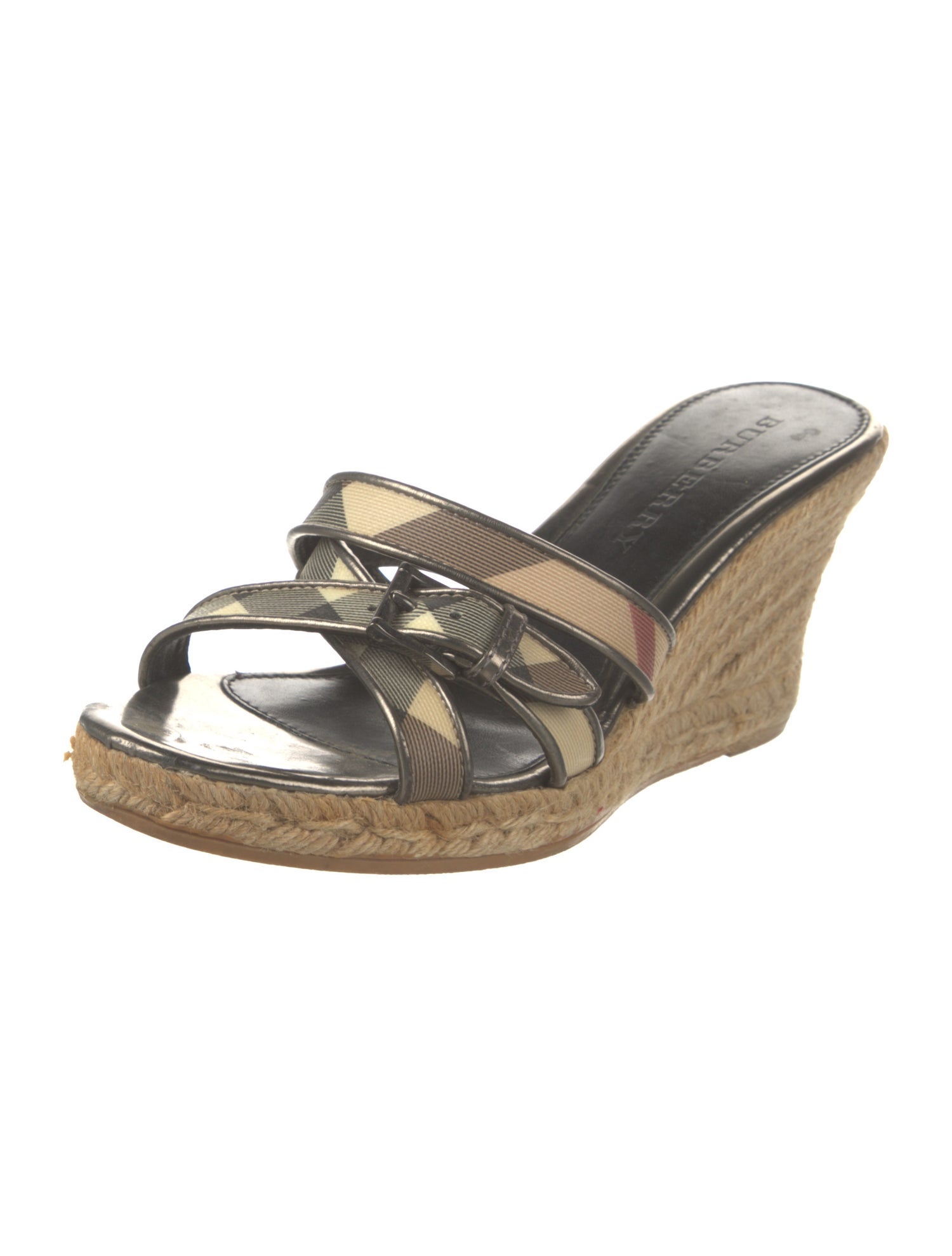 Burberry Nova Check Pattern Leather Espadrilles